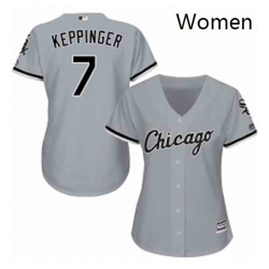 Womens Majestic Chicago White Sox 7 Jeff Keppinger Replica Grey Road Cool Base MLB Jersey